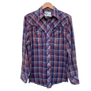 Vintage Western Pearl Snap Plaid Men’s Shirt